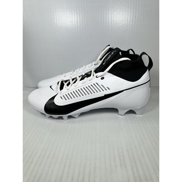 Size 15 Wide Nike Vapor Edge Pro 360 2 Carbon Football Cleats Mens White Black - Picture 3 of 7